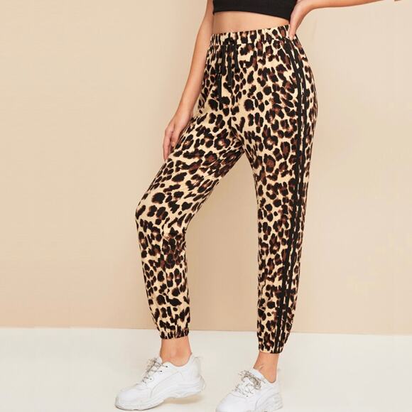 ASOS Leopard Print Joggers Leggings XS Animal Print - Picture 1 of 6
